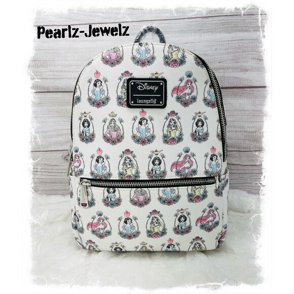 Loungefly Princess Frames Belle Jasmine Snow White Aurora Ariel Backpack NWT main image 4